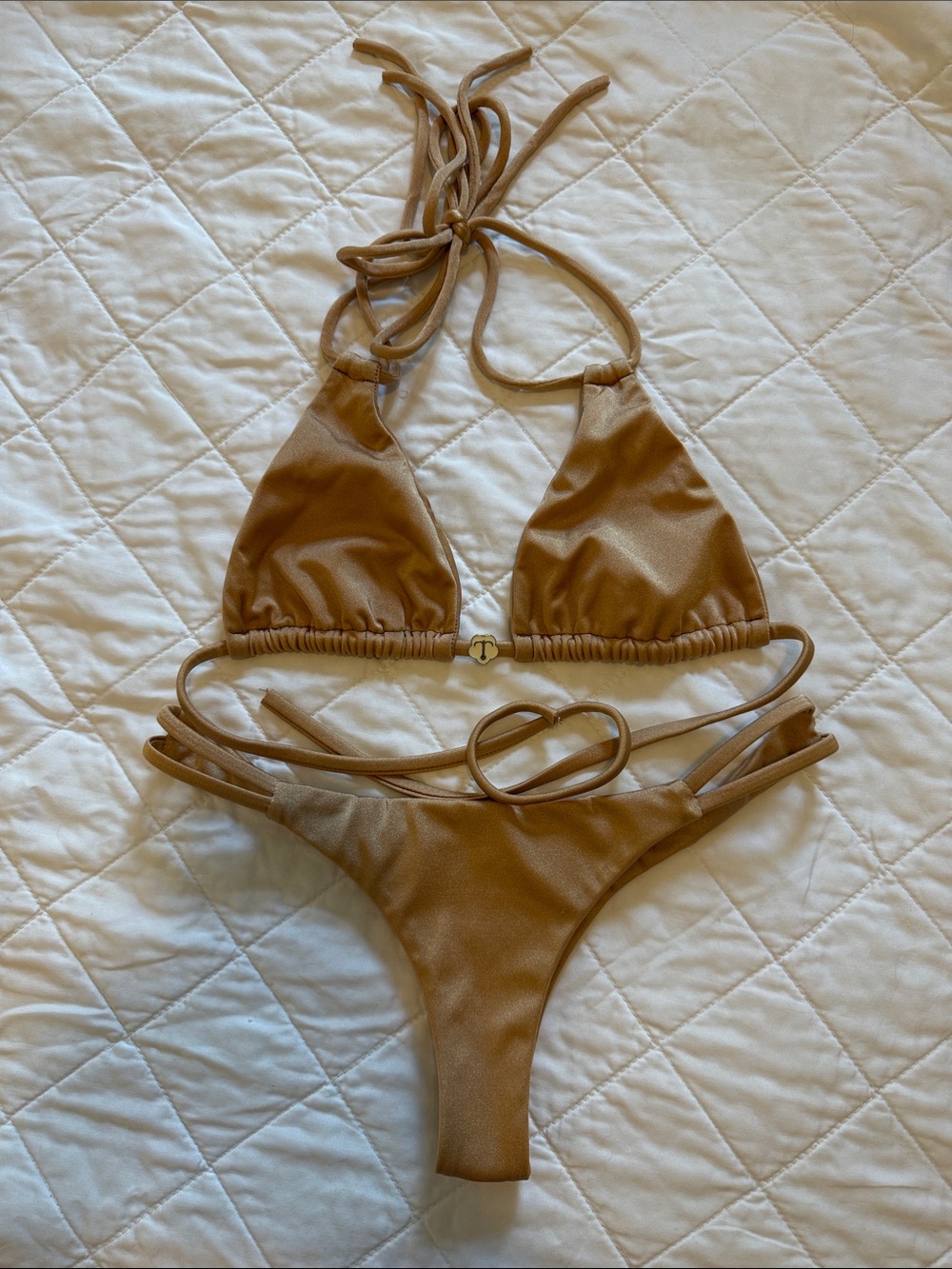 Teeny B Bikini Set tan/gold Large Top Small Bottom